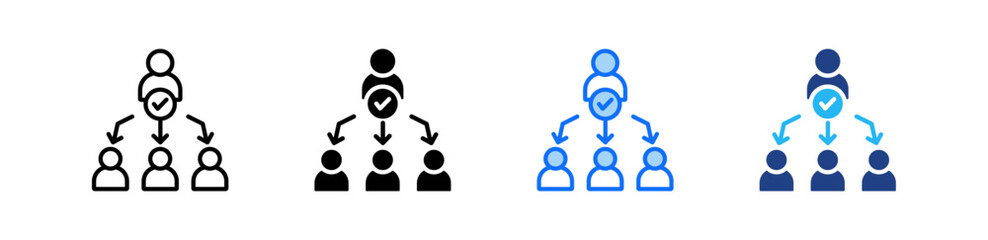 Task Delegation Icon Set Multiple Style Collection