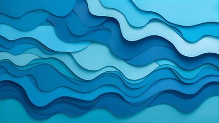 Fototapeta premium Abstract blue waves pattern for seamless ocean water texture illustration design.