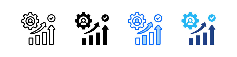 Workplace Productivity Icon Set Multiple Style Collection