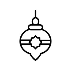 Christmas ornament icon in black line style