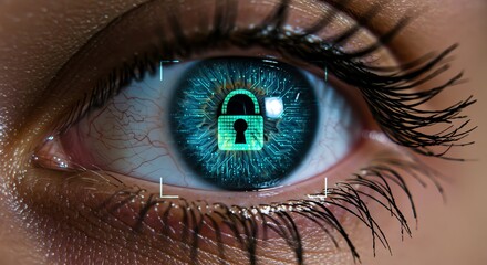 Cyber Security Biometrics Eye Scanning Technology Protection Concept