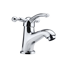 Modern chrome single-handle mixer faucet for hot and cold water flow control