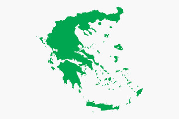 Obraz premium Vector graphic artwork suitable for print and web containing flat detailed map of GREECE