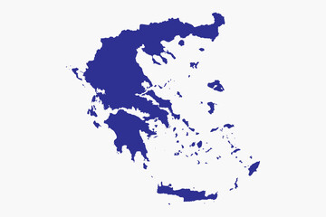 Obraz premium Vector graphic artwork suitable for print and web containing flat detailed map of GREECE