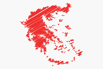 Vector graphic artwork suitable for print and web containing flat detailed map of GREECE