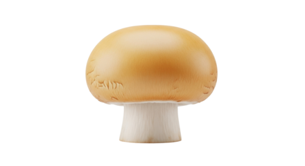 Isolated brown cap mushroom with short stem, a wholesome ingredient in the kitchen
