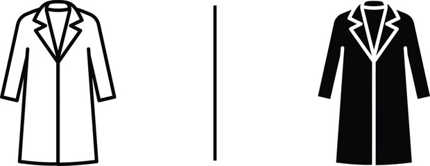 Dual-Toned Coat Design: Two minimalist representations of a coat in contrasting color scheme. The image highlights the clean lines and essential elements of apparel design.