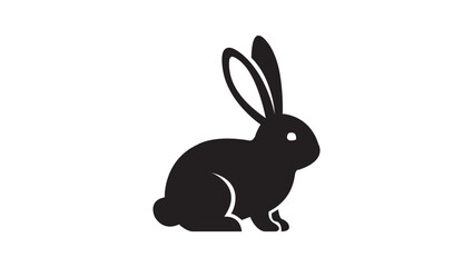 Rabbit Silhouette Vector – Minimal Cute Animal Sitting Design