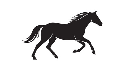 Running Horse Silhouette Vector – Elegant Galloping Minimal Wildlife Design