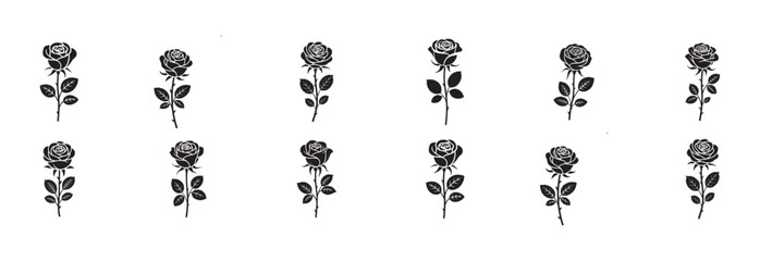 Beautiful Rose Flower Icons – Vector Collection
