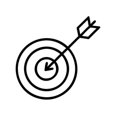  Target with arrow icon in black outline style