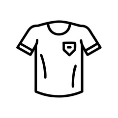 T-shirt icon in simple black outline design