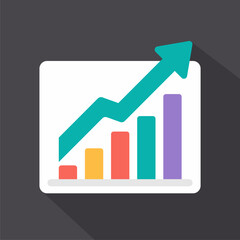 Flat Vector Upward Arrow Representing Growth and Business Progress