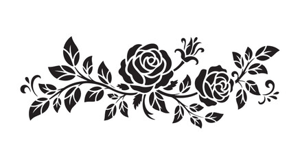 Classic Rose Corner Embellishment Vector Design