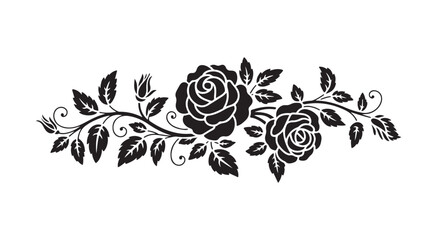Decorative Floral Corner with Rose Flowers Vector