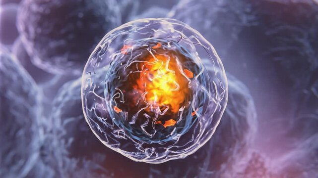 HUMAN LYMPHOCYTES WHITE BLOOD CELL IN THE HUMAN BODY SYSTEM &ndash; ADVANCED MEDICAL MICROSCOPIC ANIMATION