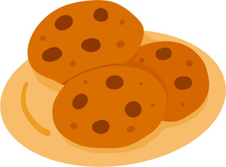 Chocolate Chip Cookie Plate Illustration