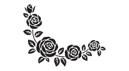 Floral Decoration Element with Blooming Roses