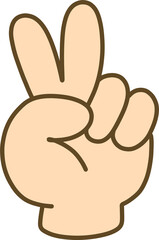 V Gesture Illustration