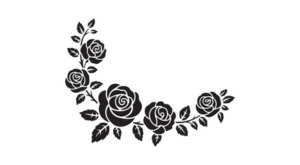Rose Corner Pattern for Invitation or Greeting Card