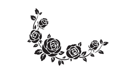 Decorative Floral Frame Element with Roses
