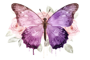 Butterfly & Roses Clipart Bundle