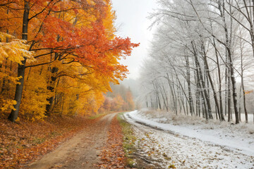 Jungle Autumn season change in winter