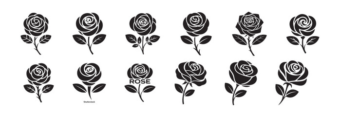 Romantic Rose Symbols – Vector Floral Art
