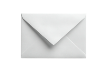 White, square paper envelope, slightly angled against a black background