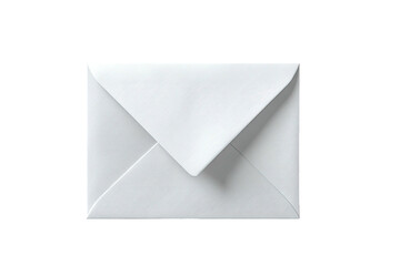 An isolated studio shot of a plain white envelope, angled slightly to show its three-dimensional form