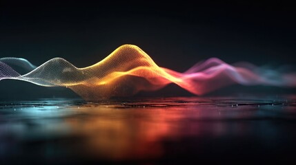 Dynamic vibrant glowing wave pattern perfect for modern technology backdrop, energetic futuristic design element for digital innovation and cutting edge science presentations