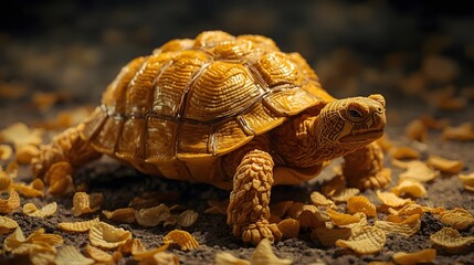 Fototapeta premium A turtle made of potato chips