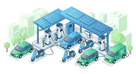 Sustainable Electric Vehicle Charging Station with Solar Panels A Green Energy Future