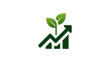Watch your investments grow with this modern green growth chart logo representing financial success and flourishing business opportunities for a sustainable future