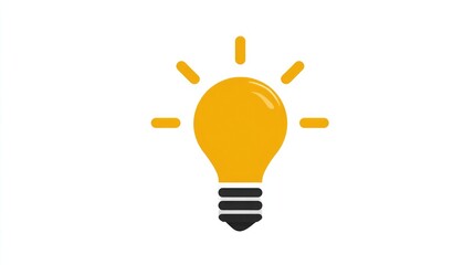 Spark innovation with this bright lightbulb icon, perfect for brainstorming sessions, creative projects, and conveying new ideas in your presentations and designs