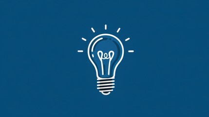 Spark innovative thinking with this bright lightbulb icon against a deep blue backdrop, perfect for illustrating fresh ideas and creative solutions in modern projects