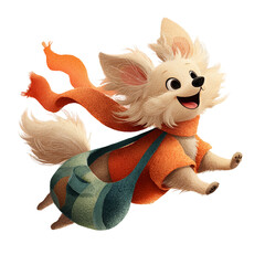 Happy dog courier with parcel vector illustration