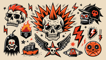 An extensive collection of tattoos highlighting a variety of themes, styles, and intricate details..eps