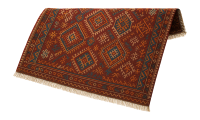 Moroccan-style decorative blanket with vibrant tribal patterns, perfect for eclectic
