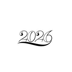 elegant and stylized 2026 year design with a flourish