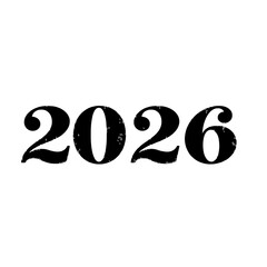 a textured and distressed graphic representation of the year 2026 in a bold serif font
