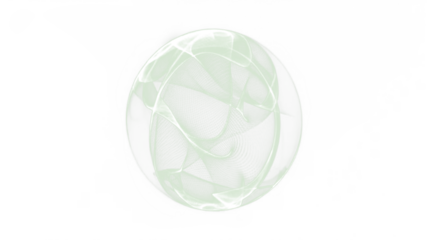 Abstract green and white PNG overlay featuring swirling mesh patterns, creating a sense of movement and fluidity, ideal for design projects and creative backgrounds
