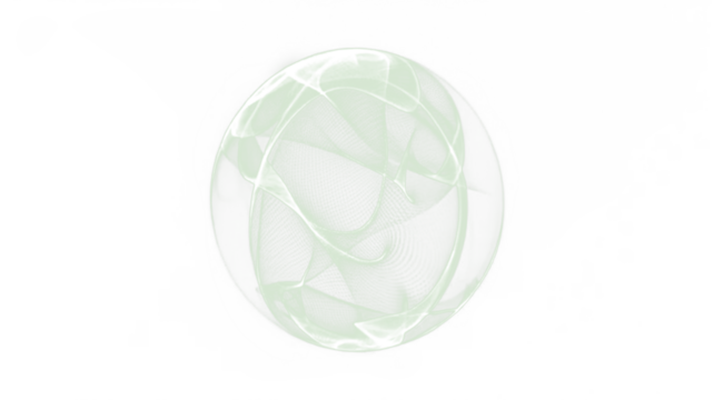 Abstract green and white PNG overlay featuring swirling mesh patterns, creating a sense of movement and fluidity, ideal for design projects and creative backgrounds