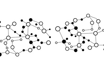 Abstract Black and White Molecular Structure Network Illustration.