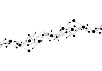 Abstract black network of interconnected nodes and lines a minimalist molecular structure.