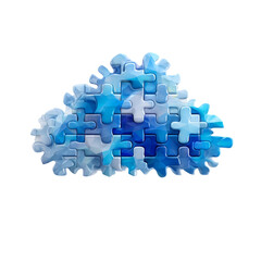 Blue crystal abstract 3D geometric shape