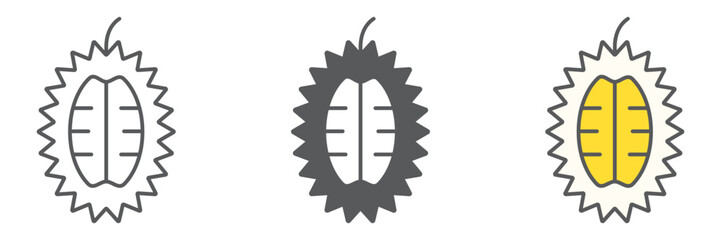 Durian icon, food and tropical, exotic fruit sign, vector graphics, a linear pattern on a white background. editable stroke