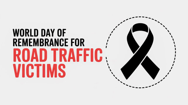 World day of remembrance for road traffic victims awareness event ribbon graphic
