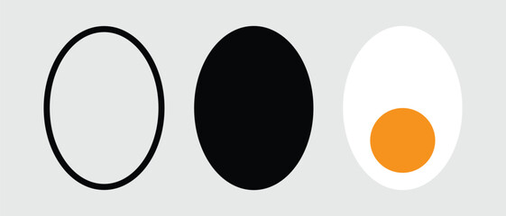 set of egg icon, flat style egg icon on white background.