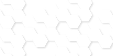 White abstract hexagon wallpaper or background. Futuristic abstract honeycomb mosaic white background. Seamless cell background. Abstract honeycomb background.	
